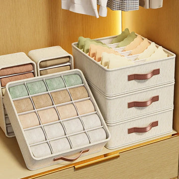 Fabric Underwear Drawer Organiser for Bras Socks and Ties