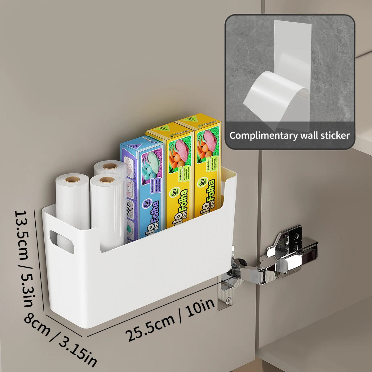 Self Adhesive Cabinet Door Storage Shelf for Kitchen Essentials