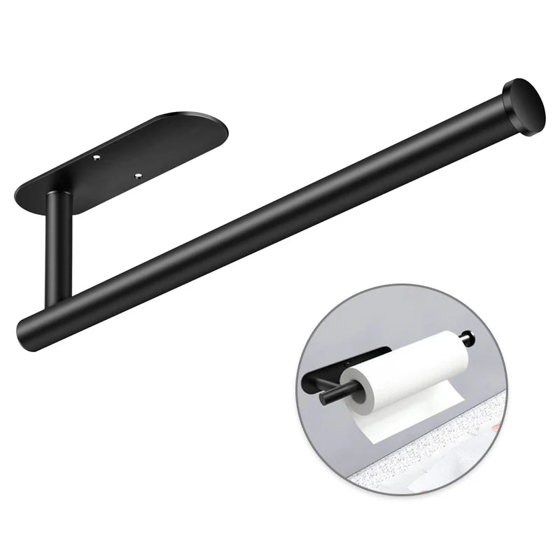 Kitchen Paper Towel Holder Adhesive Tissue Hanger Toilet Roll Paper Dispenser Cabinet Storage Napkin Rack Bathroom Accessories Paper Holder 01