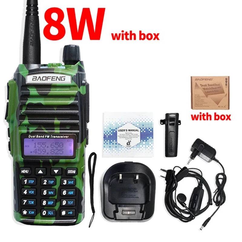 Baofeng UV-82 Walkie Talkie Dual Band 5W/8W FM Radio 10km Range, Outdoor Use - Dicrodelights