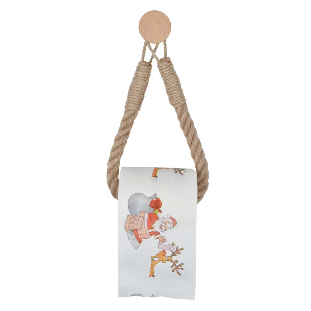 Rope Wall Mounted Paper Roll Holder for Kitchen and Bathroom