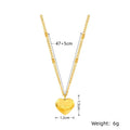 1pcs Gold-color Necklace Ms Simple Fashion Peach Heart Engraved Love Collarbone Chain Holiday Gifts