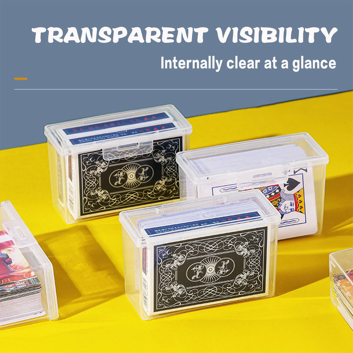 Plastic Playing Card Storage Box for Trading Card Decks