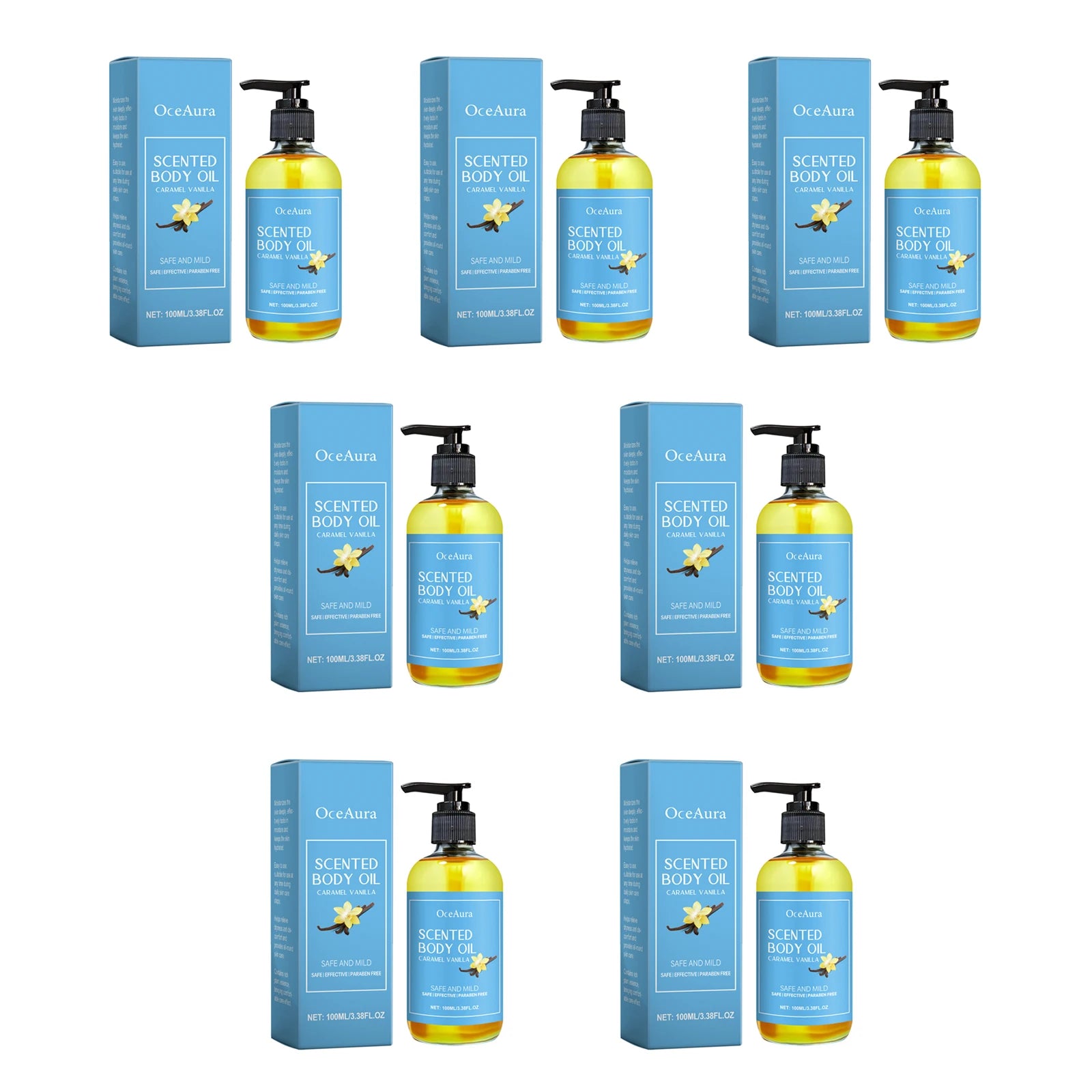 Vanilla Body Massage Oil for Deep Hydration & Stress Relief – Glowing, Smoothing, Muscle Relaxing Moisturizer (100ml) 700ml boxed