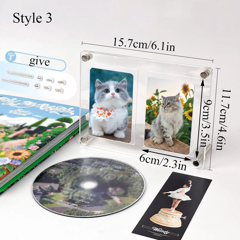 Acrylic Display Frame for CDs and Photocard Desk Displays style 3