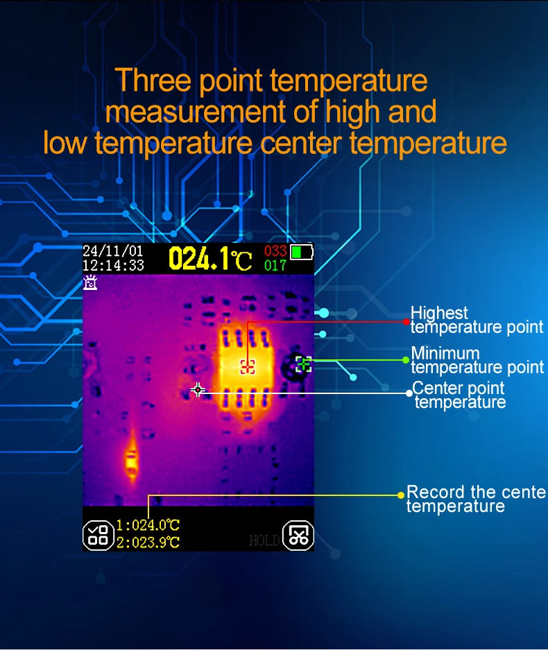 TOOLTOP ET14C 2.8inch Thermal Imager 25Hz Home Thermal imaging Camera ISR240x240 Thermography with Stand Electrical Fault Detect