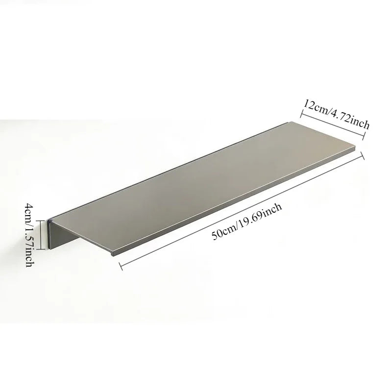 Aluminium Floating Wall Shelf No Drill for Books, Plants and Decor