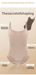Women's One-Piece Shapewear Thin Summer Suitable Abdomen Inward Drawstring Halter Neck Design Body Sculpting Underwear