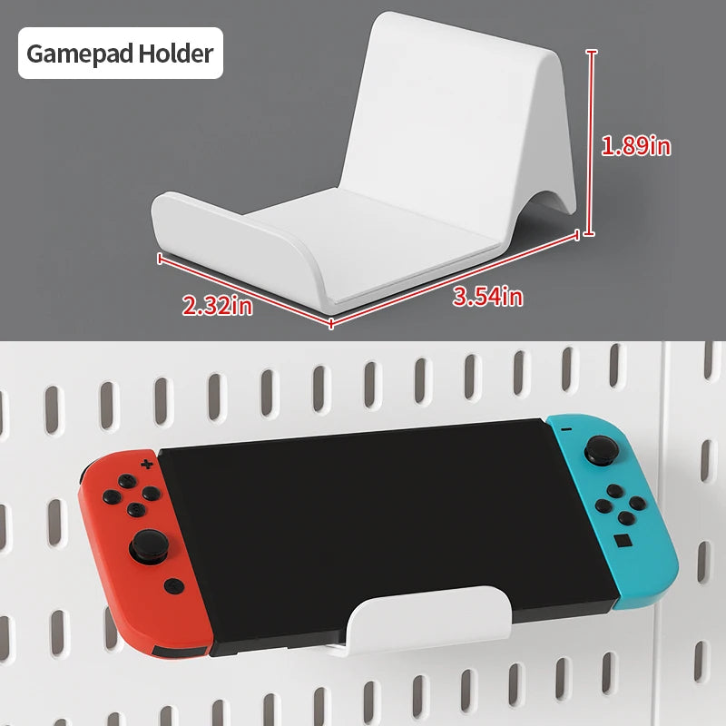 Wall-mounted Pegboard, Drill-free Storage Organizer For Home & Office Electronics, Suitable For Keyboard, Mouse Arrangement W Gamepad Holder