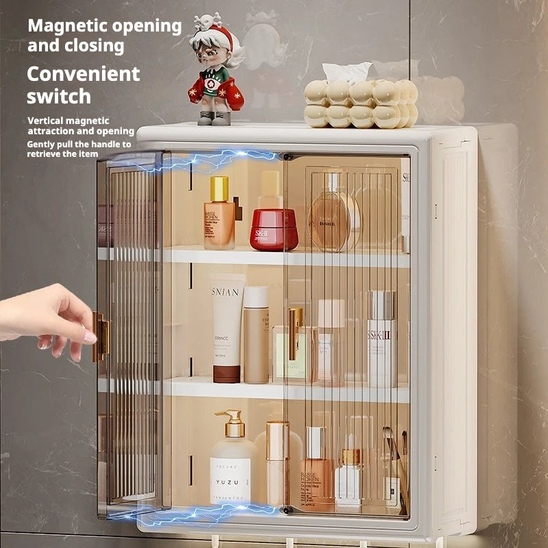 3 Tier Adhesive Wall Shelf No Drill, Waterproof Cosmetic Organiser