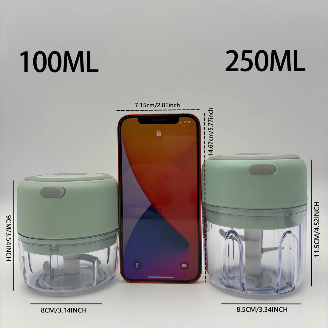 100ml/250ml Electric Mini Garlic Press Chopper - Rechargeable USB Masher with Powerful Lithium Battery, Easy Meat Grinder
