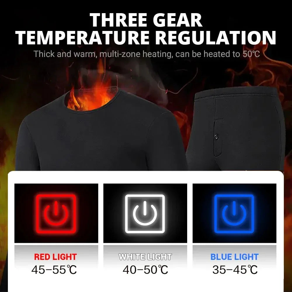 Buy USB Electric Heated Jacket Thermal Underwear Set for Men & Women