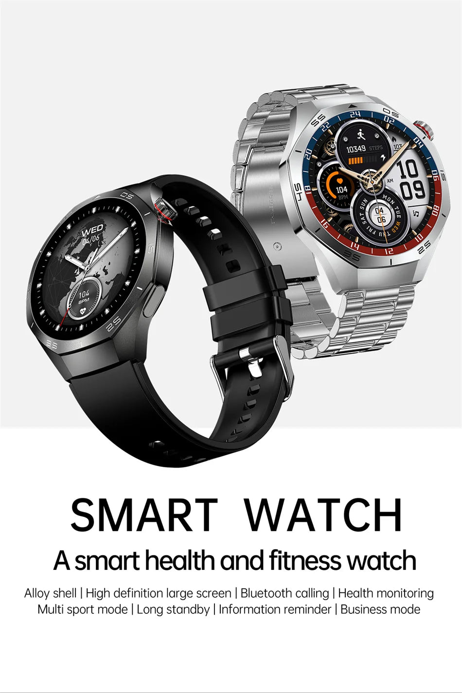 2025 New GT5 Pro GPS Track Smart Watch Men 360*360 AMOLED Screen NFC BT Call Waterproof Health Monitor Man Smartwatches IOS