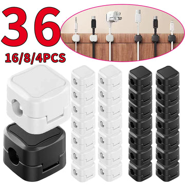 Magnetic Hinged Cable Clips for Desk Charging Lead Storage