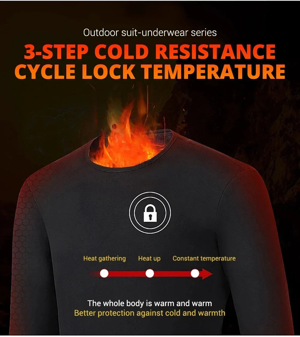 Buy USB Electric Heated Jacket Thermal Underwear Set for Men & Women