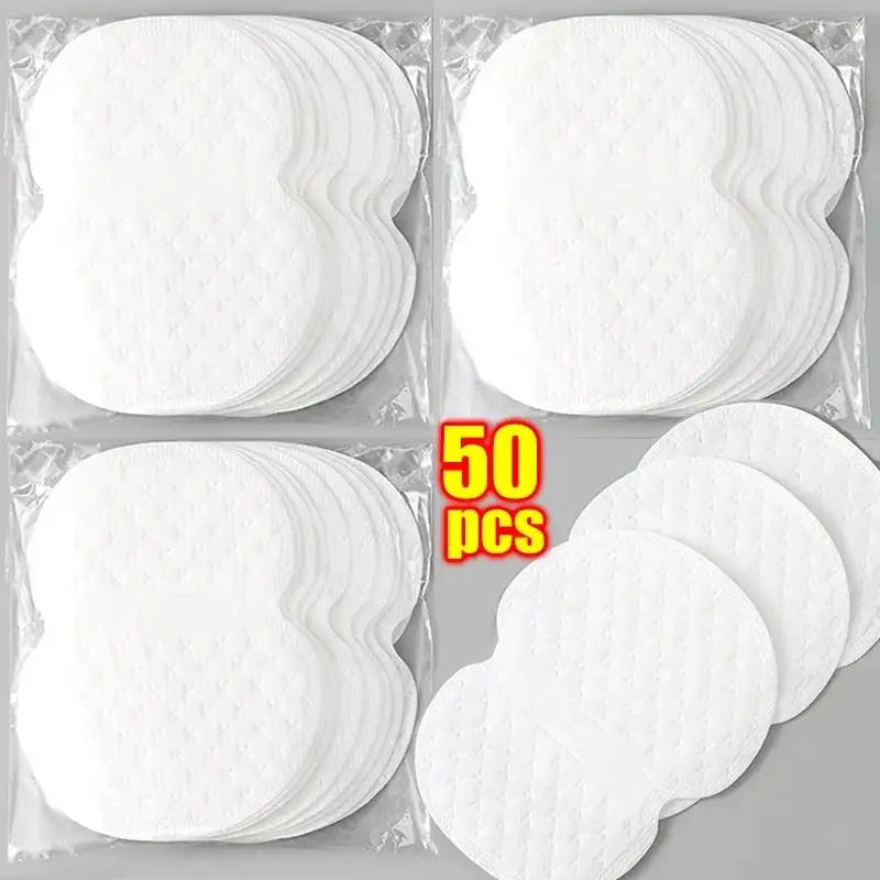 Ultra-Thin Disposable Underarm Sweat Pads – Invisible Sweat-Absorbing Armpit Patches for All-Day Odor Control (Unisex) 50 Pcs