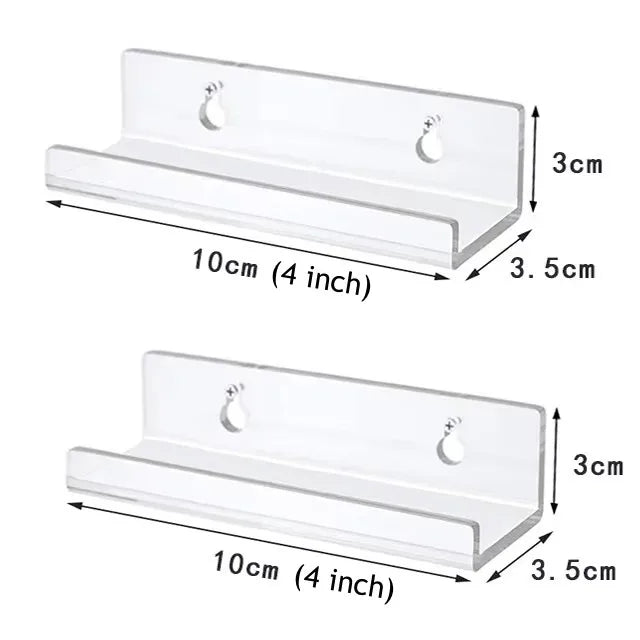 Acrylic Vinyl Record Shelf for Album Cover Wall Displays 2pieces-4inch