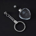 Fashion Colorful Fairy Rose Flower Pattern Love Shape Crystal Rhinestone LED Light keychain Lover Key Chain Keyring Jewelry