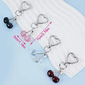 Kawaii Cherry Keychain Set - Cute Acrylic Bag Charm & Car Decor, Adorable Gift for Women Girls Birthday Valentine Accessories