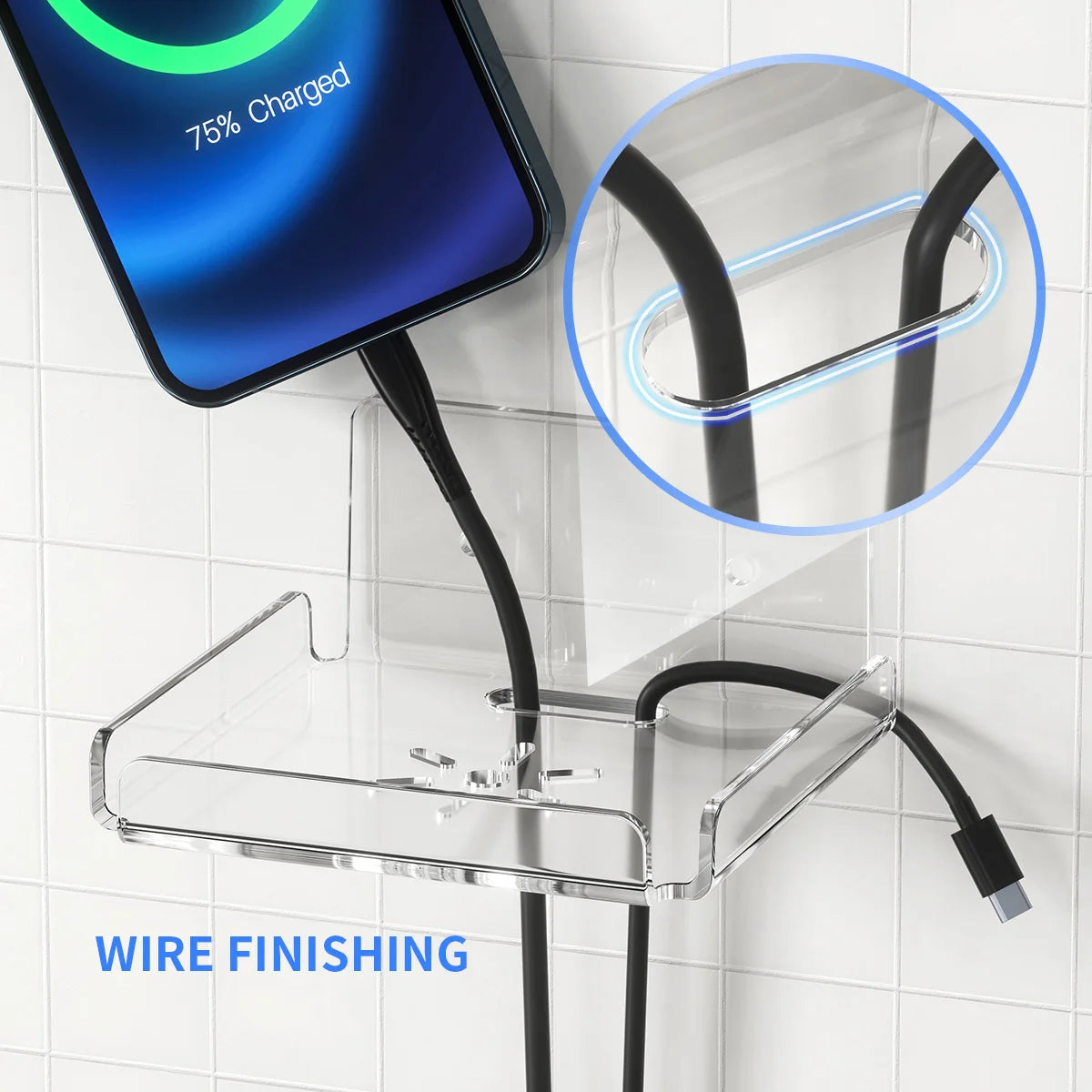 Clear Acrylic Floating Wall Shelf for Router, Camera and Speaker