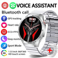 2025 New GT5 Pro GPS Track Smart Watch Men 360*360 AMOLED Screen NFC BT Call Waterproof Health Monitor Man Smartwatches IOS Silver steel 1