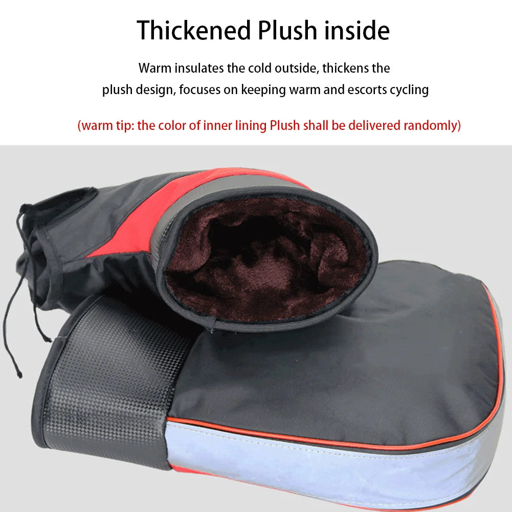 1Pair Motorcycle Handlebar Muffs Protective Motorcycle Scooter Thick Warm Grip Handle Bar Muff Rainproof Winter Warmer Gloves