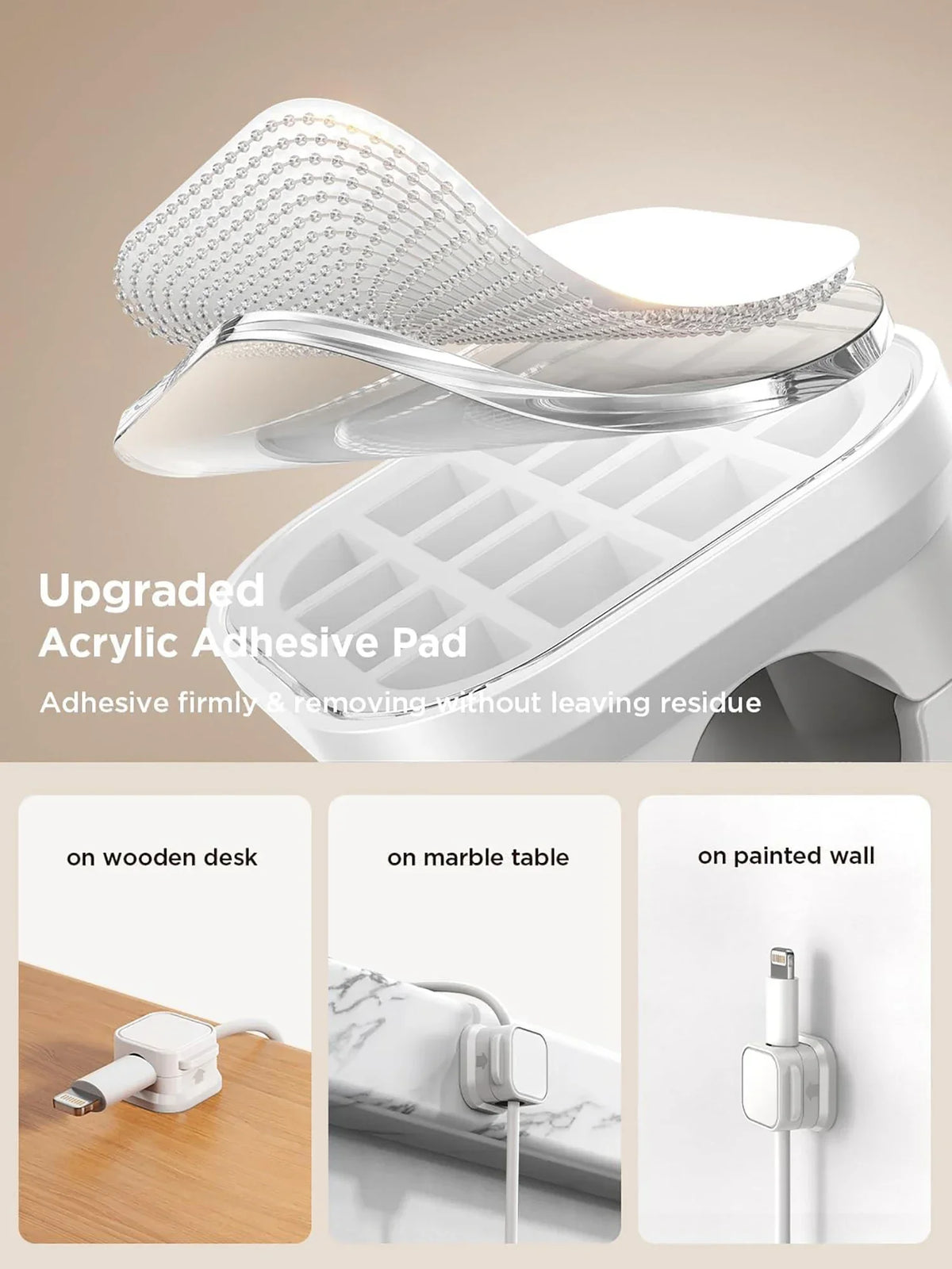 Adhesive ABS Desk Cable Clips for Charging Lead Storage