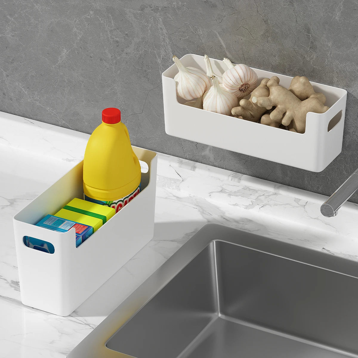 Self Adhesive Cabinet Door Storage Shelf for Kitchen Essentials