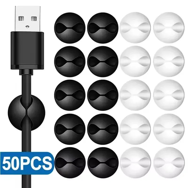 Self Adhesive Round Desk Cable Clips for Charging Leads