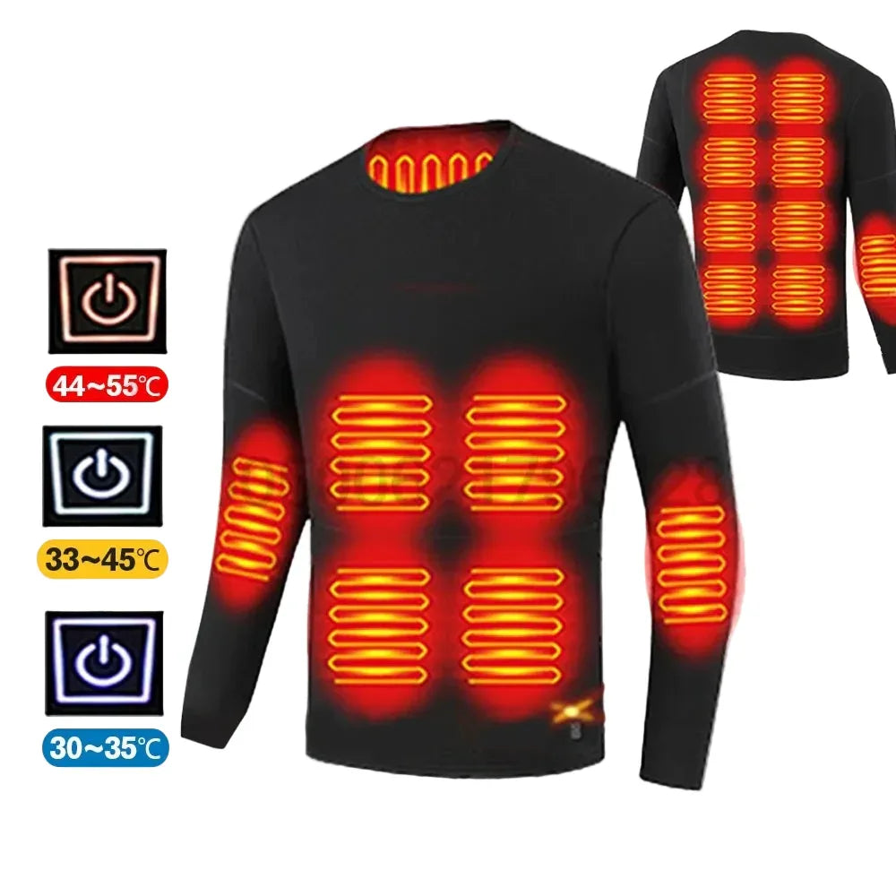 Buy USB Electric Heated Jacket Thermal Underwear Set for Men & Women 16-points-Men-Jacket