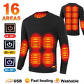 Winter USB Electric Heating Jacket Heated Thermal Underwear Men Women Sports Thermal Heated Underwear Electric Heated Equipmen 16-BK-Men-Jacket