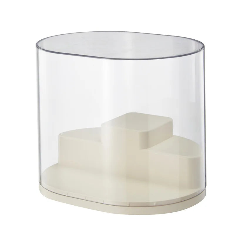 Blind Box Display Case with Clear Cover and Cream Base