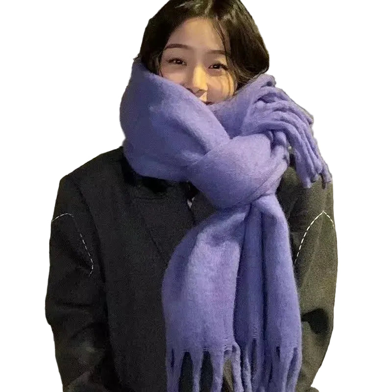 Women Winter Cashmere Scarf Thick Warm Pashmina Shawl Wrap Lavender