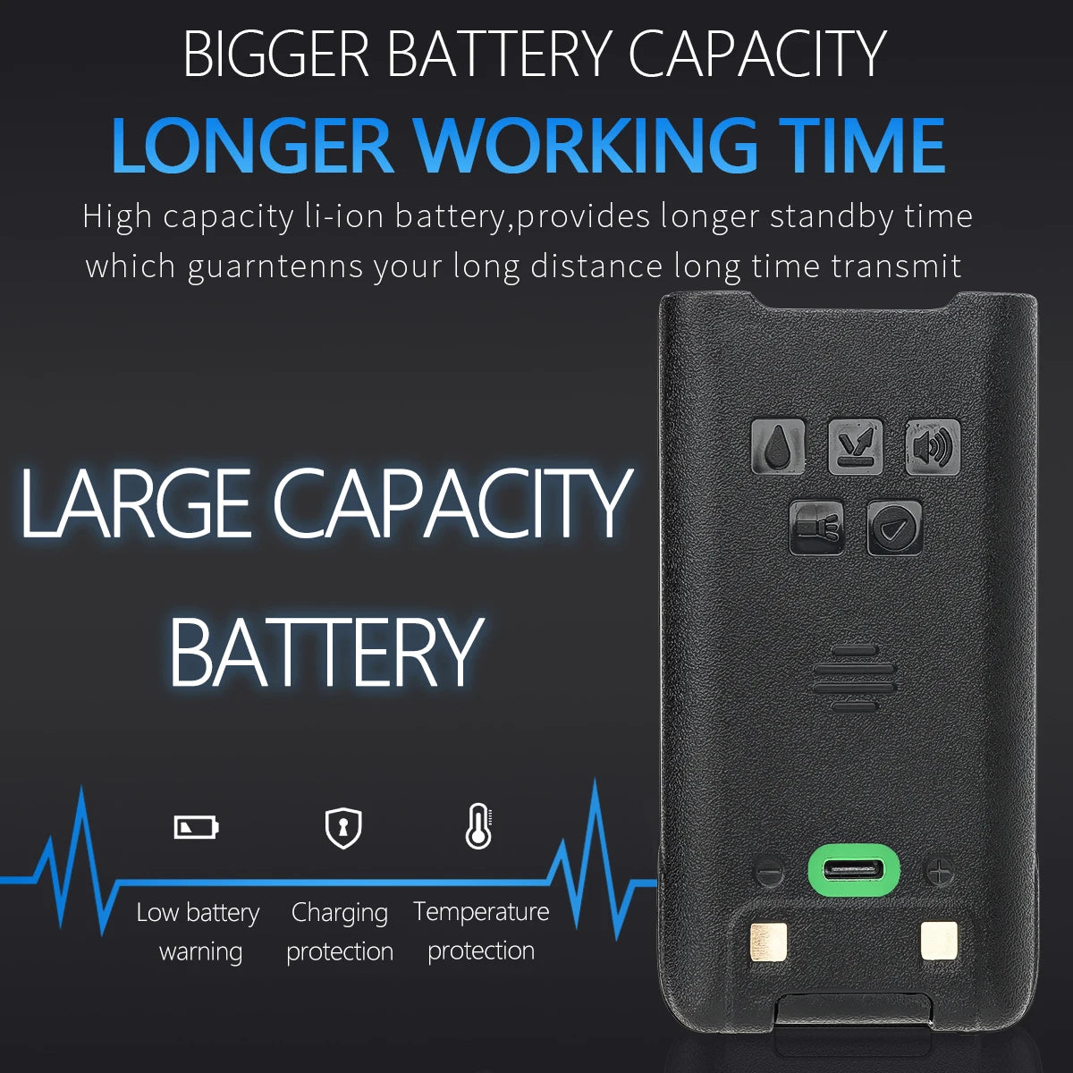 Baofeng UV 9R Pro V2 IP68 Waterproof Walkie Talkie Tri-Power Type-C Charger Dual Band Ham CB Radio Two Way Radio of UV 9R Plus