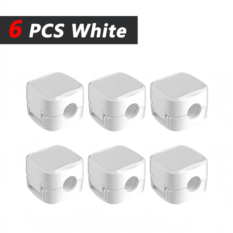 Adhesive ABS Desk Cable Clips for Charging Lead Storage 6 White