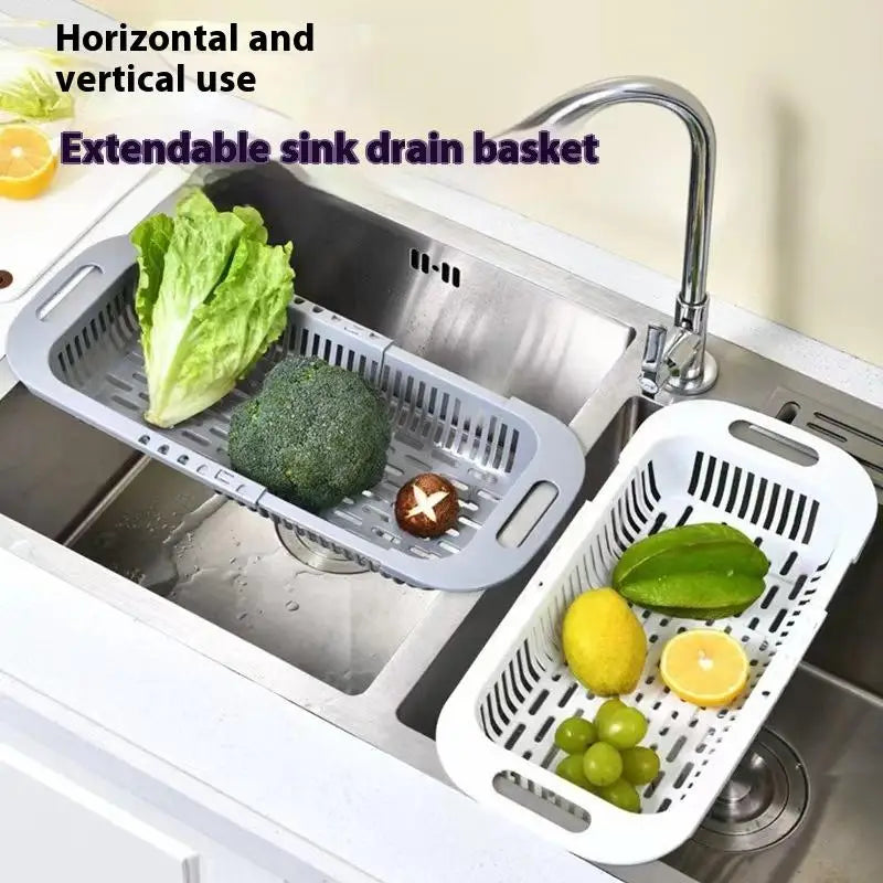 Extendable Sink Draining Basket for Fruit and Vegetables