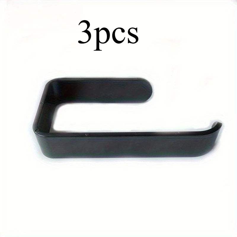 Wall-Mounted Toilet Roll Holder in Black or White, 3 Pack Black