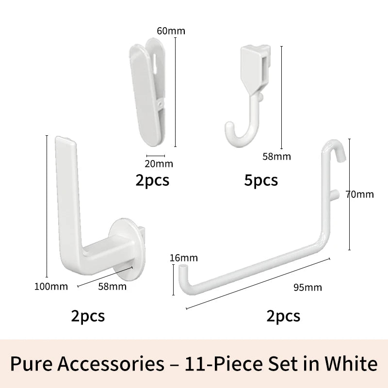 Home Storage Pegboard – 2 Mounting Options (Stand or Clamp-On), Perfect for Desk Organization of Stationery/Daily Items White Accessories 2