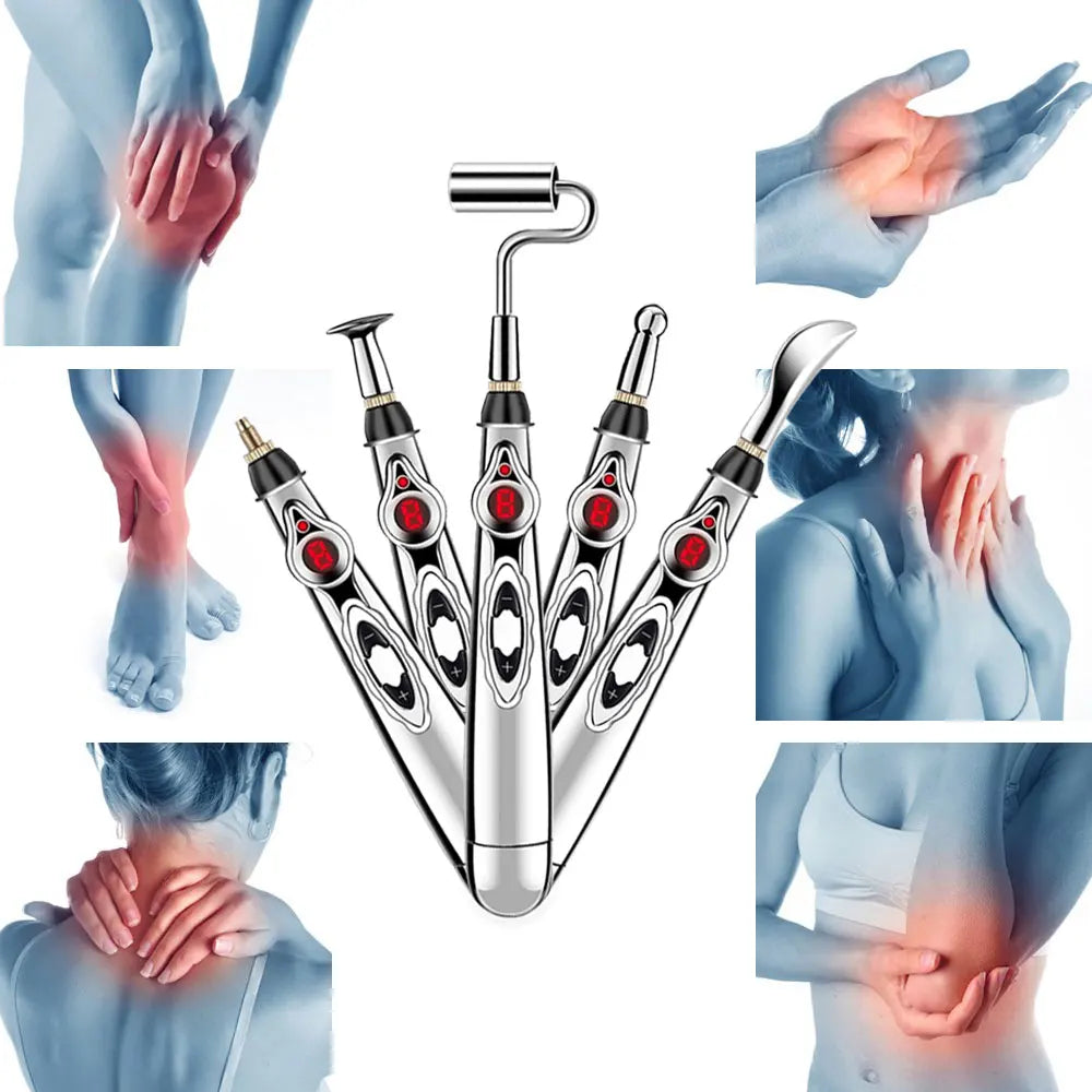 Electric Acupuncture Point Massage Pen Pain Relief Laser Therapy Electronic Meridian Energy Pen Body Head Back Neck Leg Massager