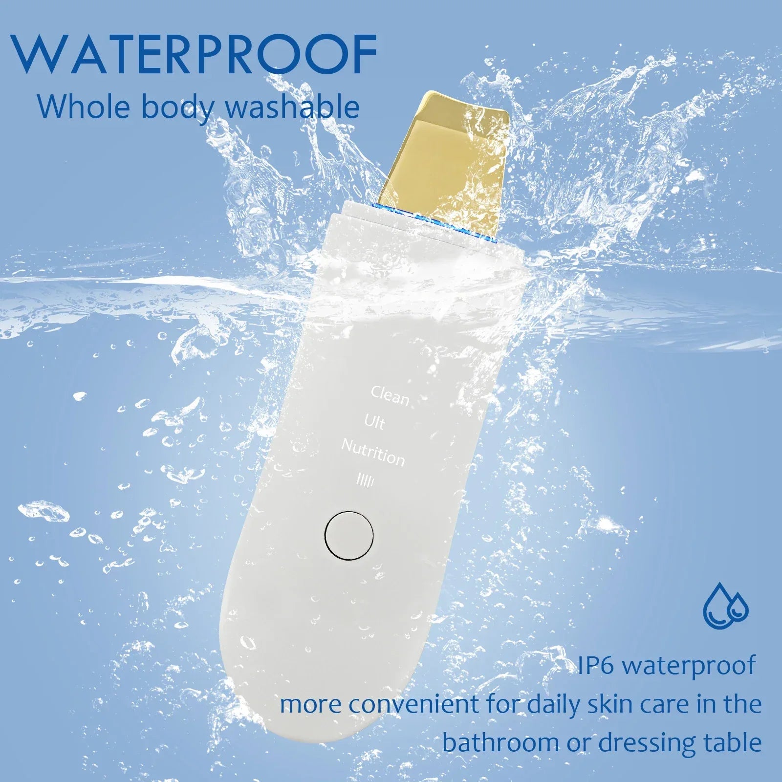 Ultrasonic Face Scrubber Facial Peeling Skin Scrubber Deep Facial Cleaning Spatula Acne Pore Ultrasonic Scrubber Facial Cleanser