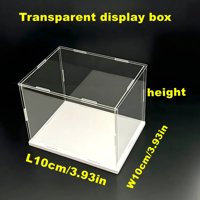 Acrylic Display Box with White Base for Models and Figures LW 10x10cm