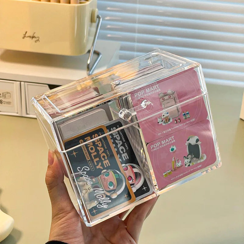 Acrylic Kpop Photocard Storage Box for Desk Collections