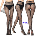 Women Sexy Fishnet Tights Jacquard Weave Seamless Pantyhose Yarns Garter Grid Fish Net Stockings Black Spider Gothic Lace Tights V6042 One Size