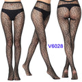 Women Sexy Fishnet Tights Jacquard Weave Seamless Pantyhose Yarns Garter Grid Fish Net Stockings Black Spider Gothic Lace Tights V6028 One Size