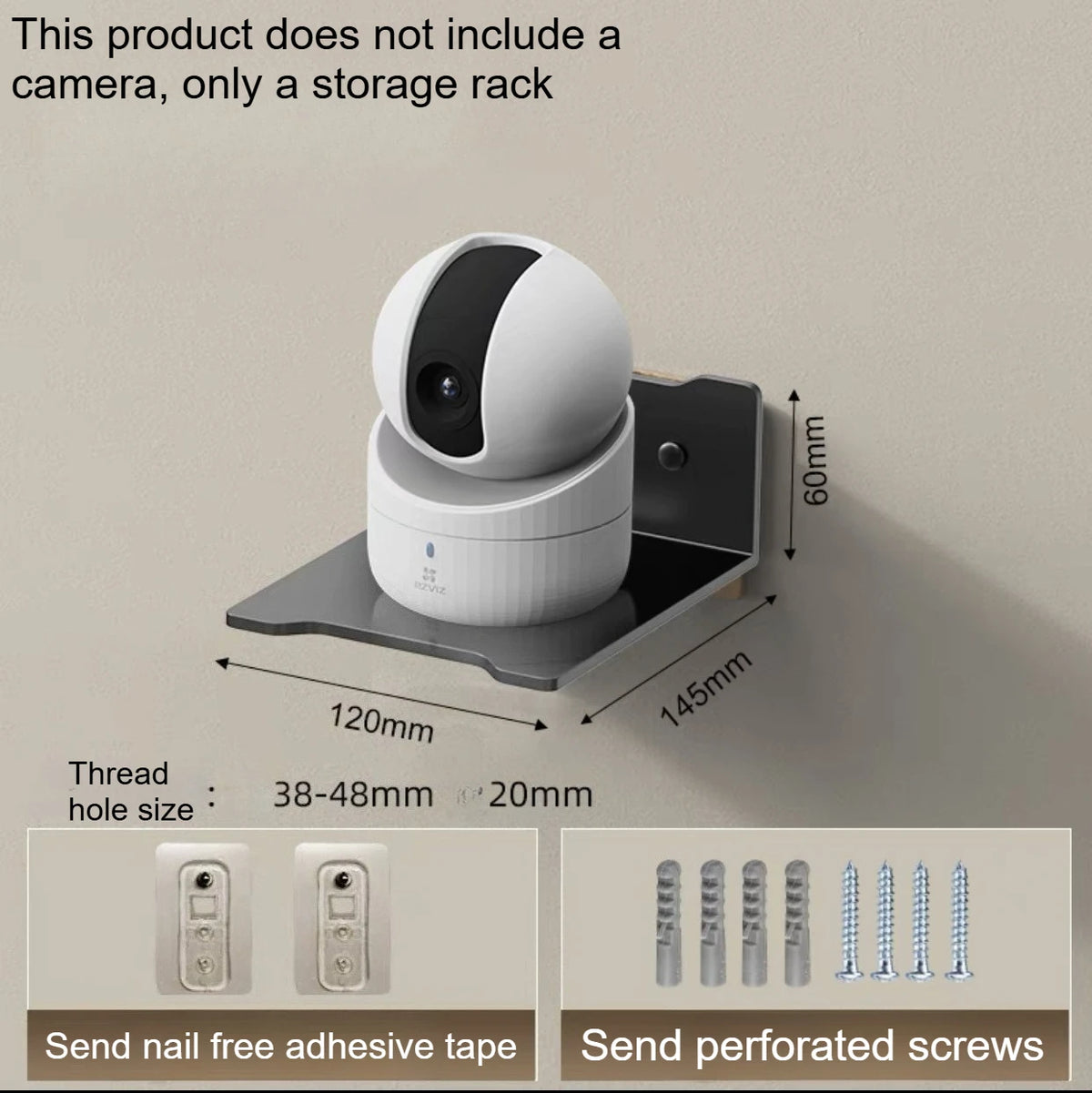 Carbon Steel Wall Mounted Shelf for Router, Projector and Camera