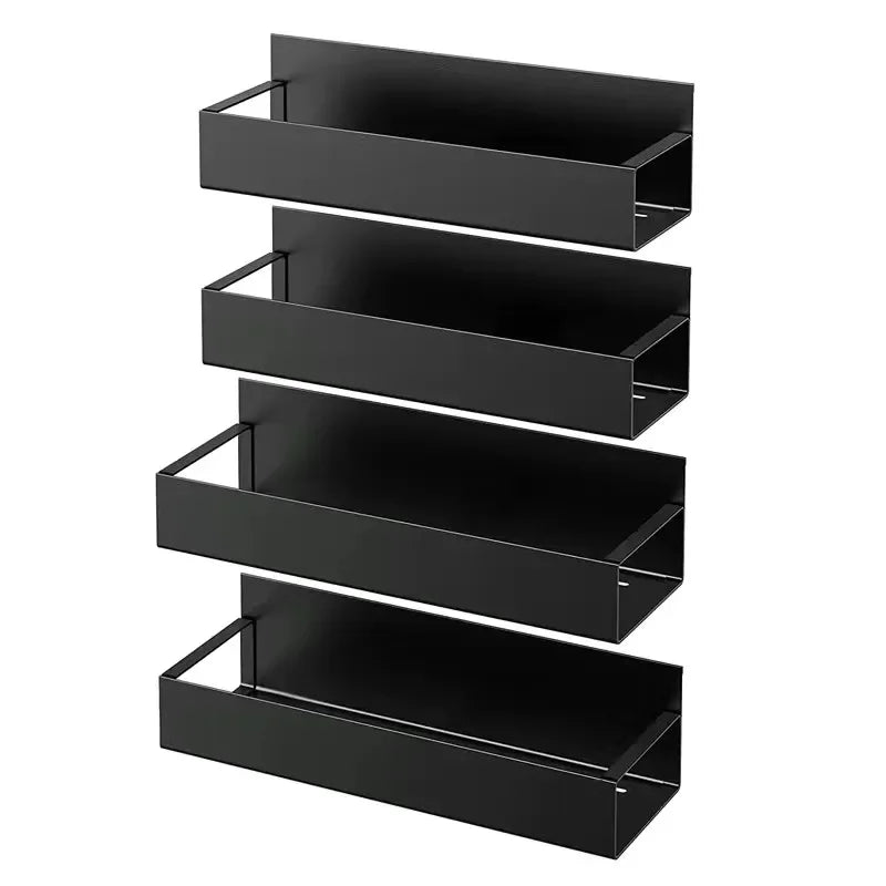 1/2/4pcs Kitchen Perforation-free Refrigerator Magnetic Storage Rack Side Multi-purpose Magnetic Absorption Storage Rack 4Pcs