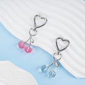 Kawaii Cherry Keychain Set - Cute Acrylic Bag Charm & Car Decor, Adorable Gift for Women Girls Birthday Valentine Accessories