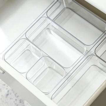 Clear Plastic Drawer Organiser for Makeup Jewellery and Pens