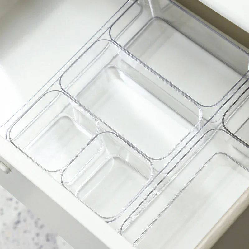Clear Plastic Drawer Organiser for Makeup Jewellery and Pens
