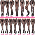 Women Sexy Fishnet Tights Jacquard Weave Seamless Pantyhose Yarns Garter Grid Fish Net Stockings Black Spider Gothic Lace Tights